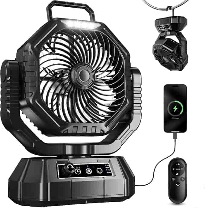Imagen 1 de HAWANA Ventilador portátil recargable de 20000 mAh - Negro