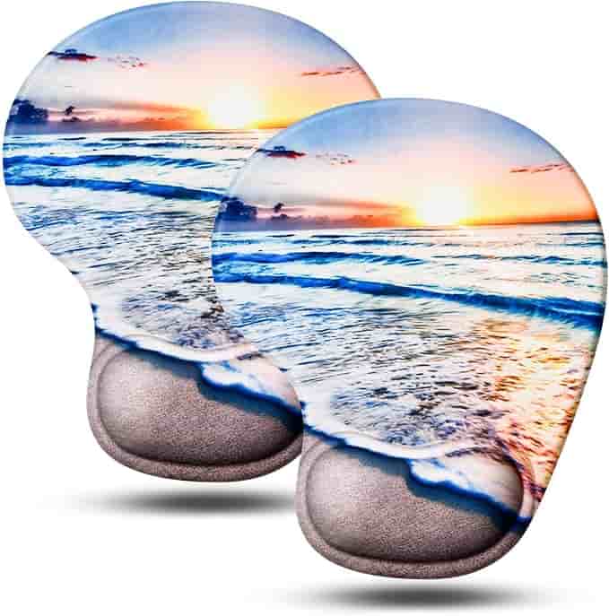 Imagen 1 de Alfombrilla de Mouse Ergonómica con Reposamuñecas de Gel - JIKIOU - Playa