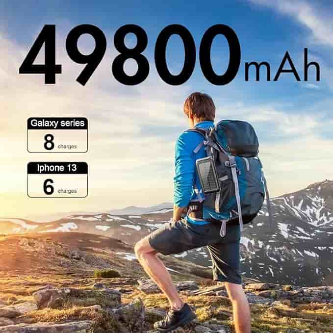 Imagen 2 de Power Bank - Cargador de teléfono solar portátil con linterna de 49800 mAh.