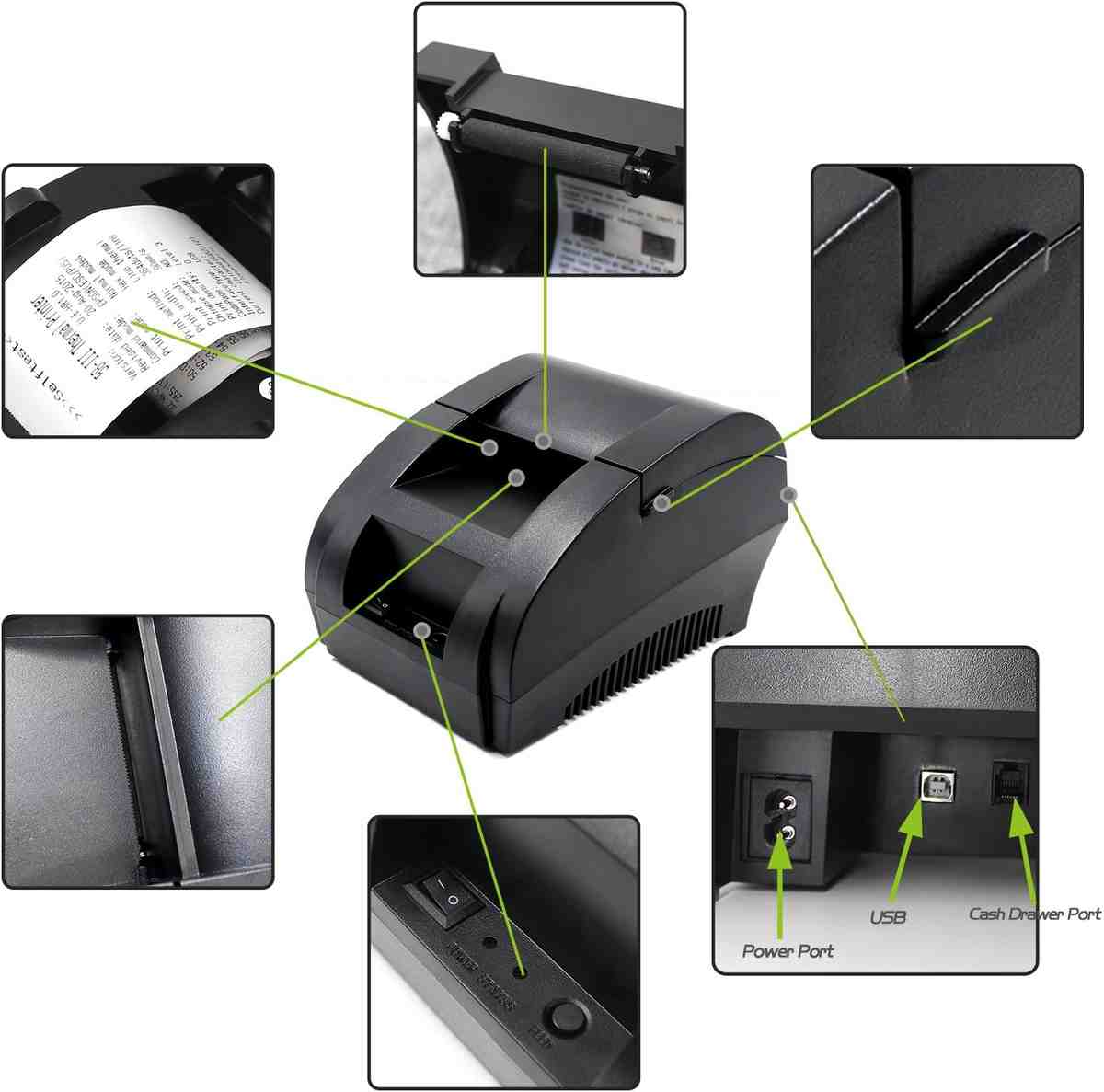 Imagen 4 de Impresora Térmica de Tickets 58mm USB Symcode MJ-5890K para Negocios y POS