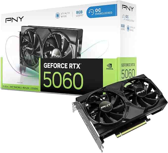Imagen 1 de PNY NVIDIA GeForce RTX 5060 Epic-X ARGB OC - Ventilador dual