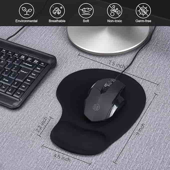 Imagen 1 de Alfombrilla de Mouse Ergonómica con Reposamuñecas de Gel - JIKIOU