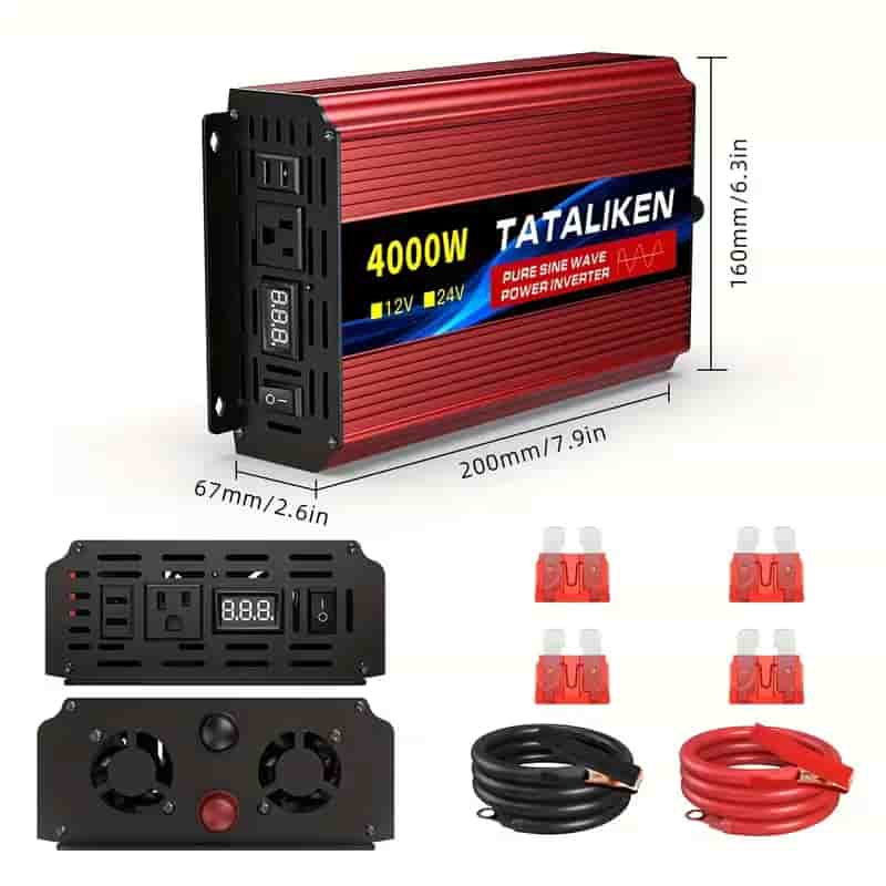 Imagen 1 de Tataliken 4000W Power Inverter 12V a 110V, Convertidor de Corriente para Auto