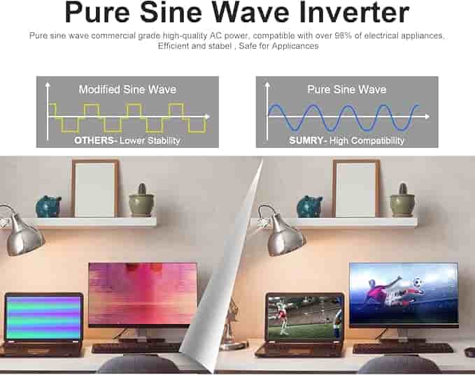 Imagen 3 de Inversor Solar Híbrido Sumry 4000W 24V Onda Pura con MPPT 140A y Pantalla LCD