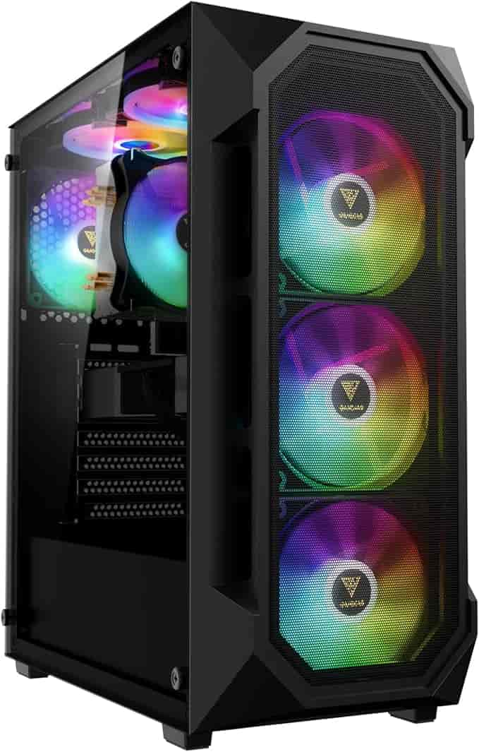 Imagen 1 de Gabinete Gamer ATX Mid Tower con Cristal Templado y 4 Ventiladores ARGB