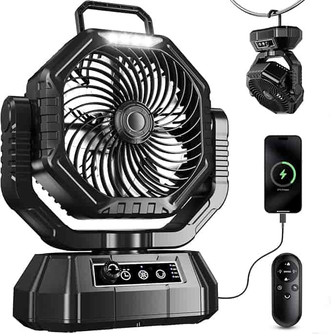 Imagen 1 de HAWANA Ventilador portátil recargable de 20000 mAh - Negro