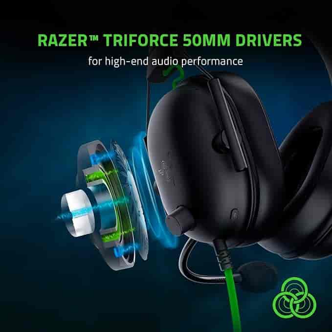 Imagen 4 de Razer BlackShark V2 X Auriculares para gamer: sonido envolvente 7.1, controladores de 1.9