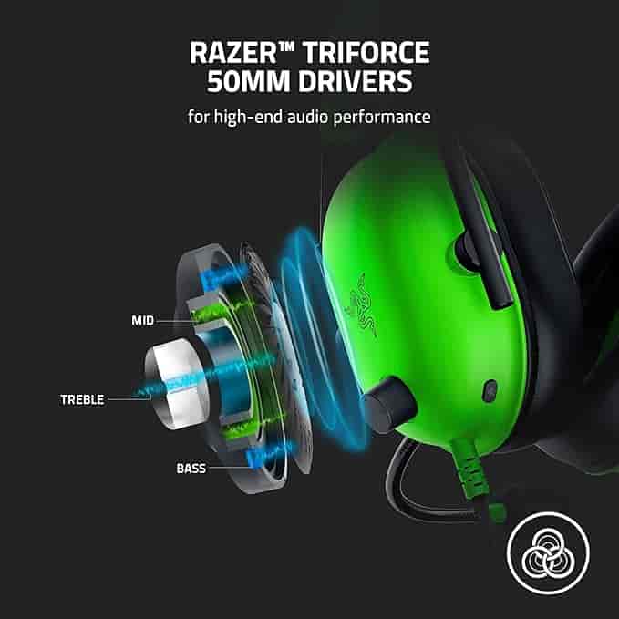 Imagen 3 de Razer BlackShark V2 X Auriculares para gamer: sonido envolvente 7.1, controladores de 1.9