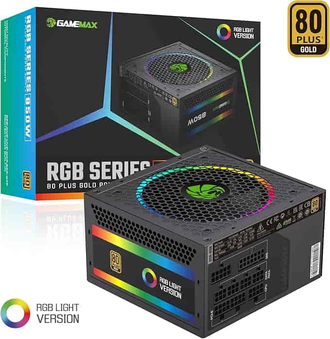 Imagen 1 de Fuente de Poder GameMax 850W 80 Plus Gold Full Modular con Iluminación ARGB Sync