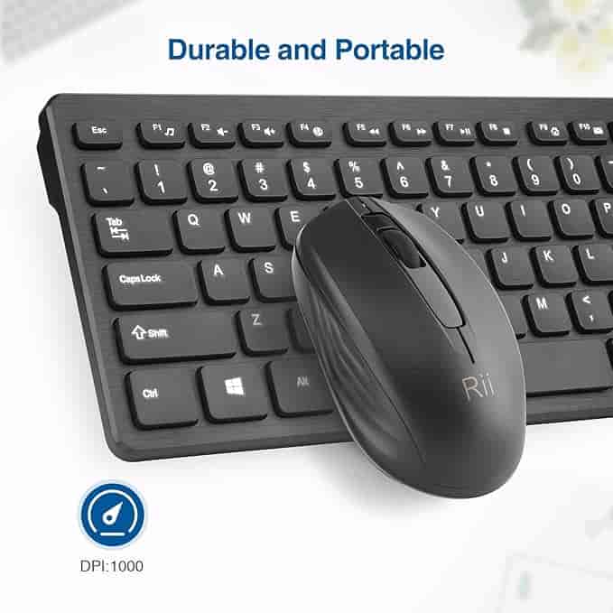 Imagen 2 de Combo de teclado y mouse inalámbricos Rii