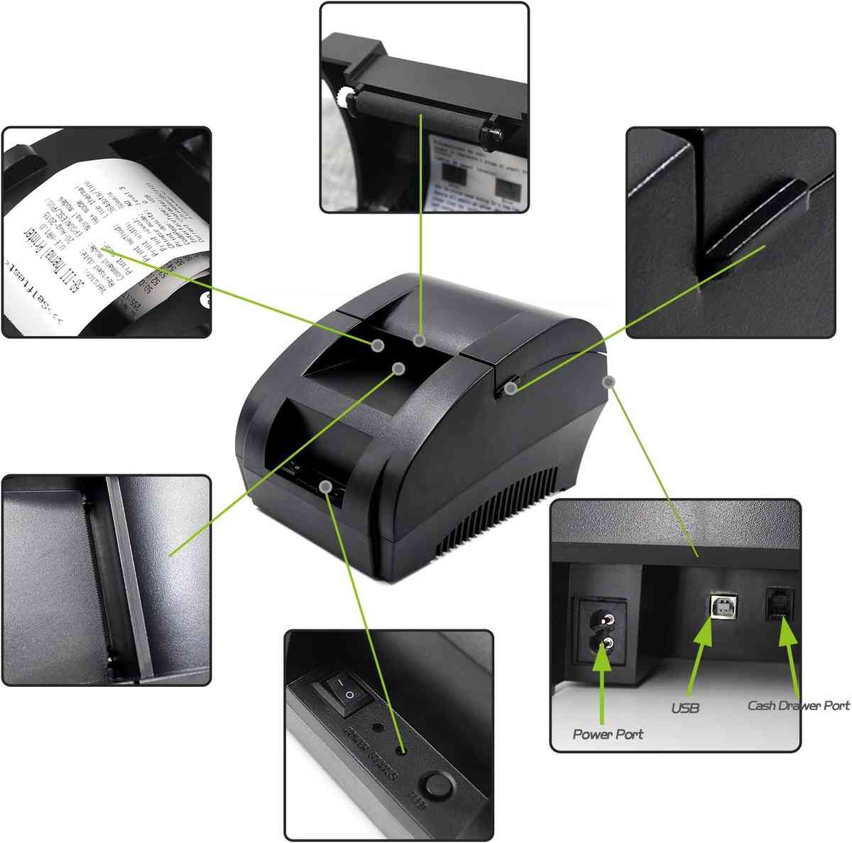 Imagen 4 de Impresora Térmica de Tickets 58mm USB Symcode MJ-5890K para Negocios y POS