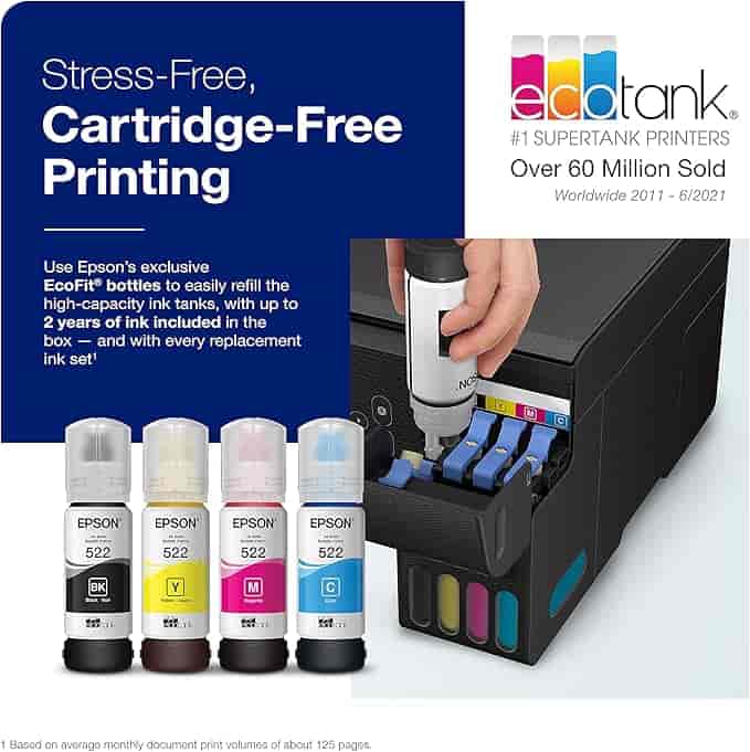 Imagen 3 de Epson EcoTank ET-2800 – Impresora Supertank inalámbrica a color, Todo-en-Uno
