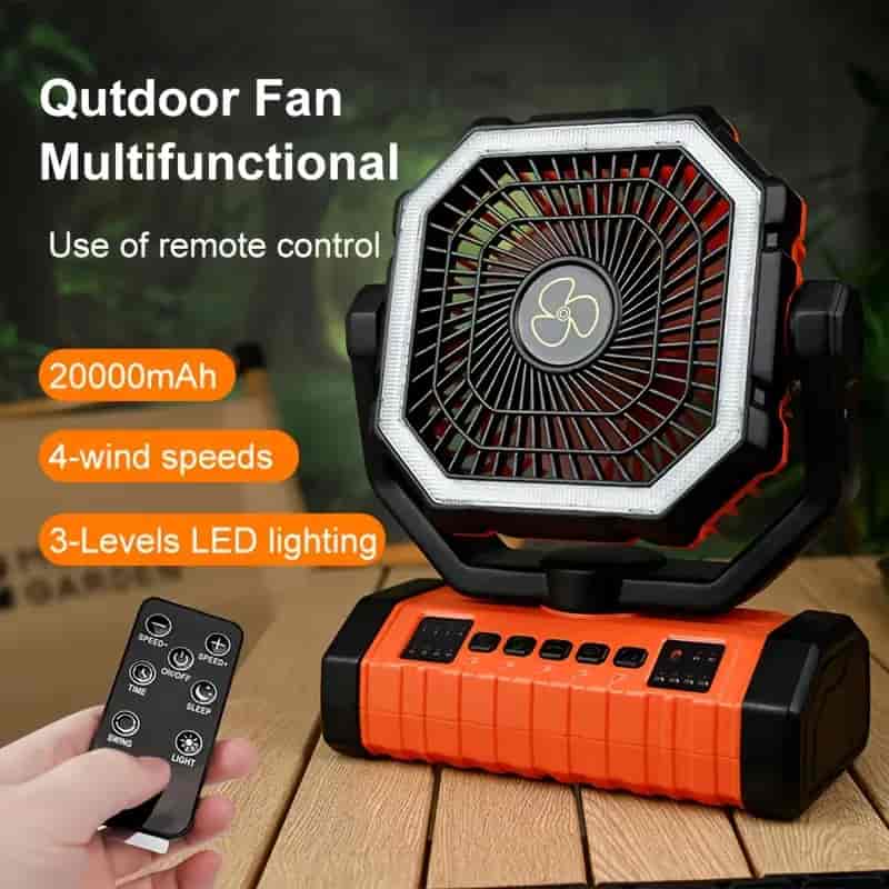 Imagen 1 de Ventilador portátil de larga duración con batería recargable - Naranja
