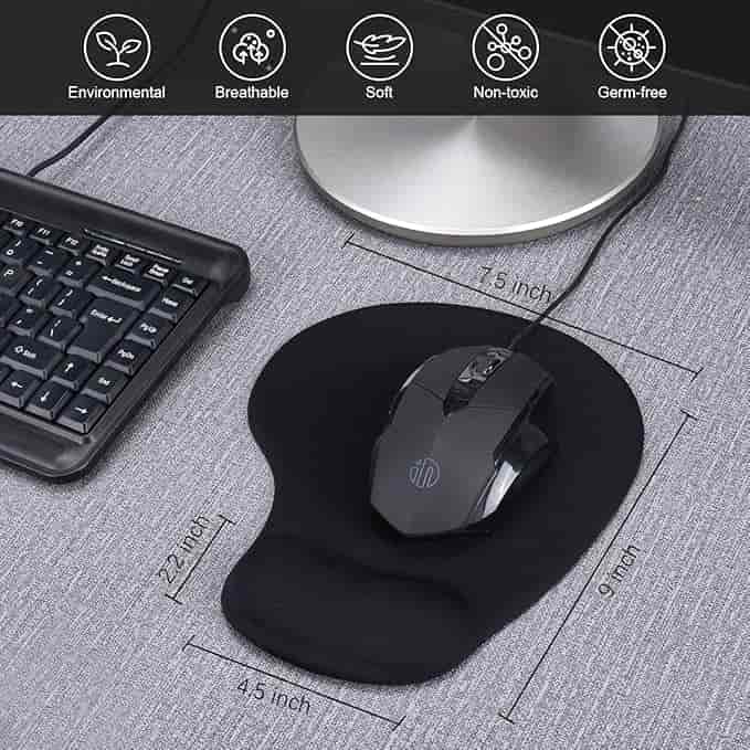 Imagen 1 de Alfombrilla de Mouse Ergonómica con Reposamuñecas de Gel - JIKIOU