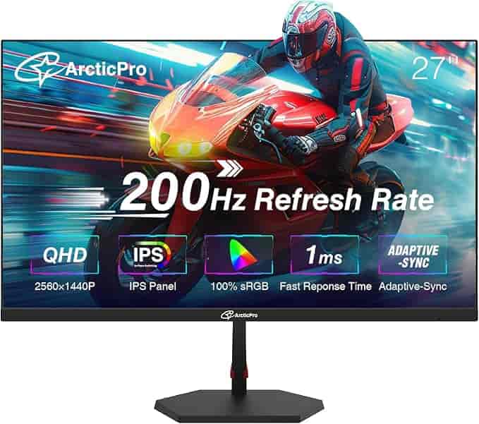 Imagen 1 de Monitor Gamer ArcticPro 27" QHD (2K) – Panel IPS, 200Hz Ultra Rápido, 1ms, 130% sRGB