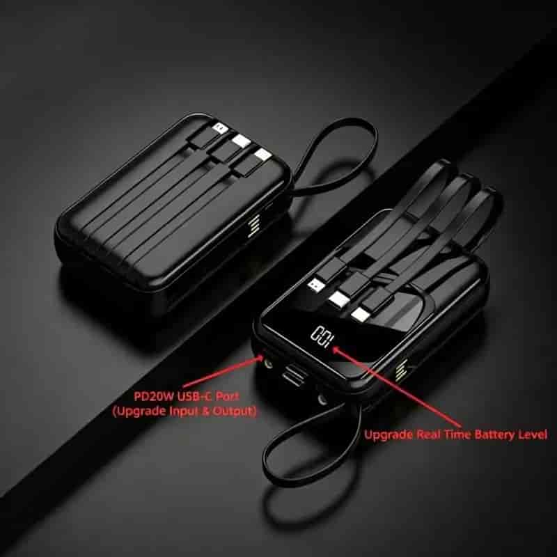 Imagen 1 de Power Bank de 20,000mAh con Carga Rápida de 20W y Pantalla LED Digital, Cargador Portátil Ultrafino