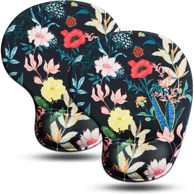 Imagen 1 de Alfombrilla de Mouse Ergonómica con Reposamuñecas de Gel - JIKIOU - Flores
