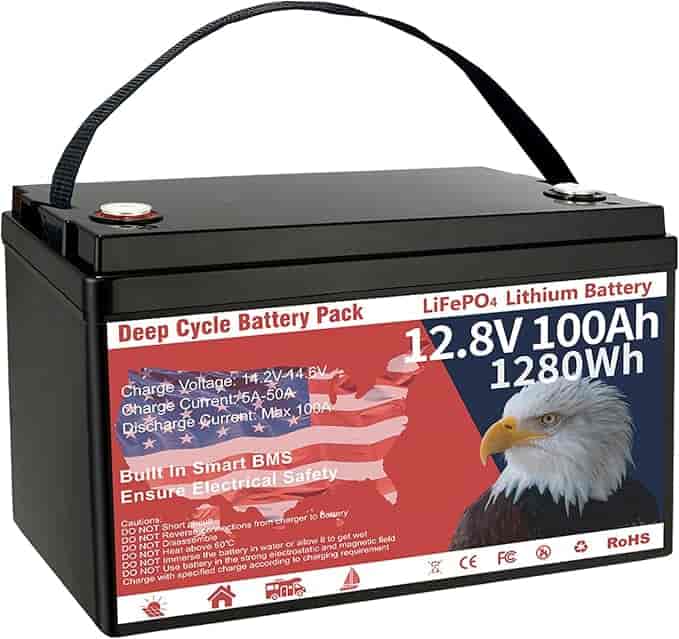 Imagen 1 de Batería LiFePO4 de 12V 100Ah VEMDIA – 1280 Wh, Más de 8000 Ciclos, BMS Integrado 
