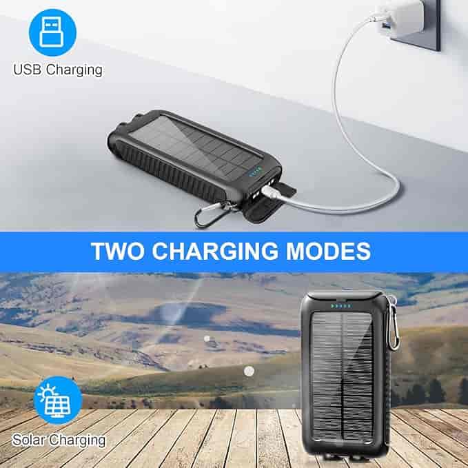 Imagen 3 de Power Bank - Cargador de teléfono solar portátil con linterna de 49800 mAh.