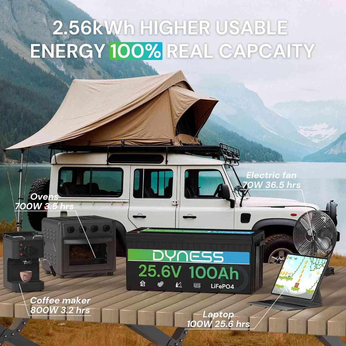 Imagen 3 de Batería de Litio LiFePO4 24V 100Ah Dyness – 2560Wh con BMS Inteligente de 100A