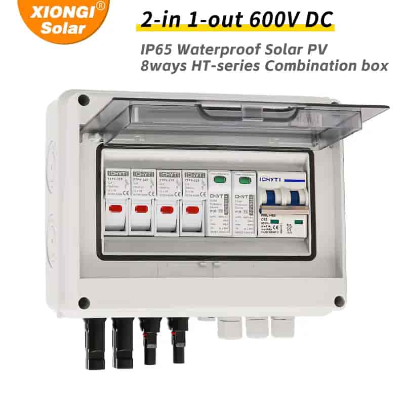 Imagen 1 de Caja Combinadora Solar Fotovoltaica 600V DC, 2 Entradas 1 Salida con Protección contra Rayos