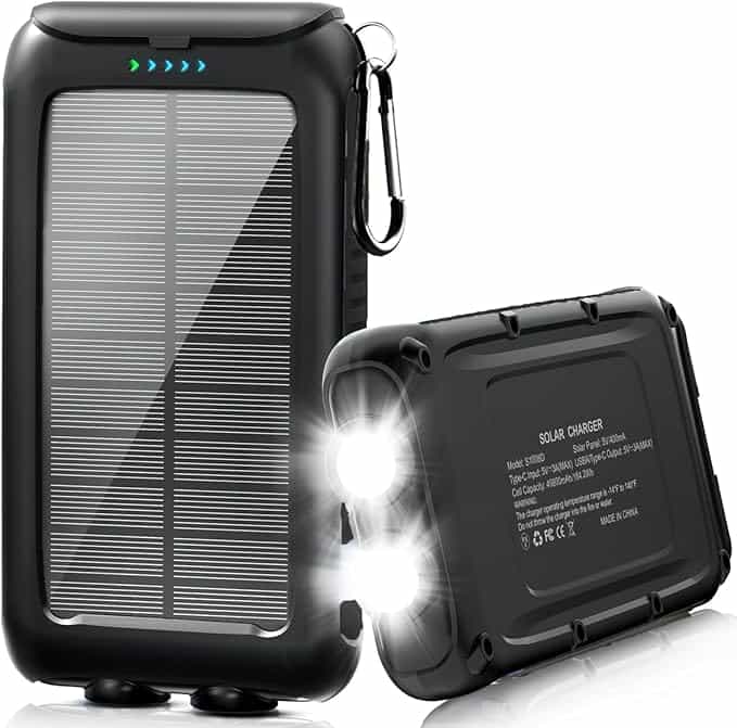 Imagen 1 de Power Bank - Cargador de teléfono solar portátil con linterna de 49800 mAh.