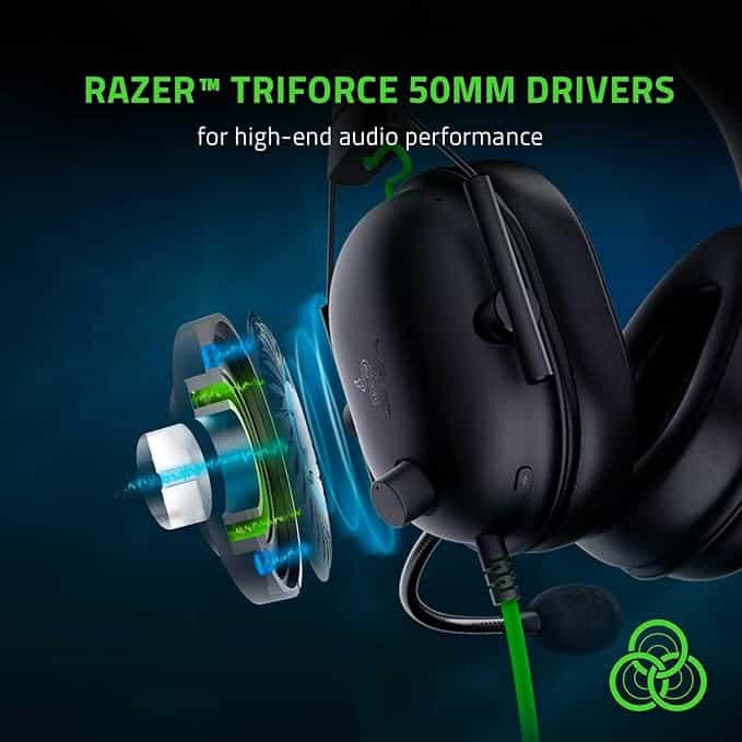 Imagen 4 de Razer BlackShark V2 X Auriculares para gamer: sonido envolvente 7.1, controladores de 1.9