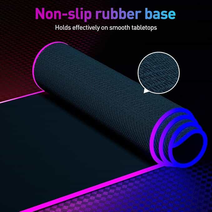Imagen 4 de Alfombrilla de Mouse Gamer RGB XL – Tapete Extendido con 14 Modos de Iluminación LED