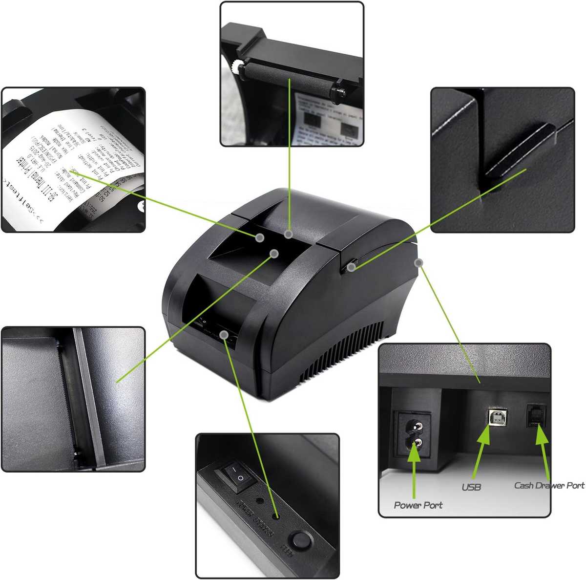 Imagen 4 de Impresora Térmica de Tickets 58mm USB Symcode MJ-5890K para Negocios y POS