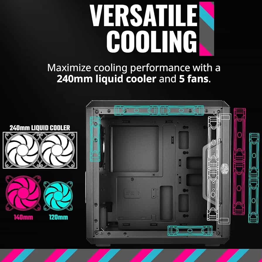 Imagen 2 de Cooler Master Minitorre Gaming | Chasis Micro-ATX y Mini-ITX con Panel Transparente 