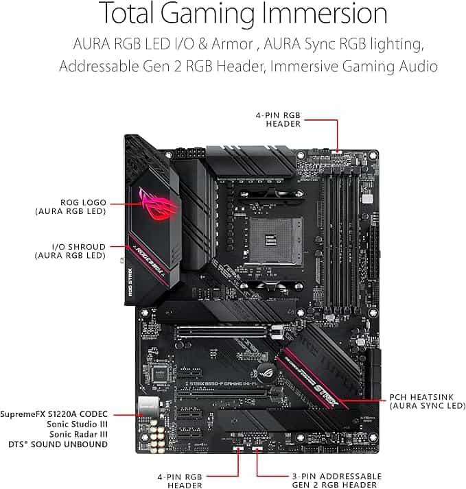 Imagen 1 de ASUS ROG STRIX B550-F Gaming WiFi II – Tarjeta Madre ATX AM4 con PCIe 4.0, WiFi 6E y Aura Sync RGB