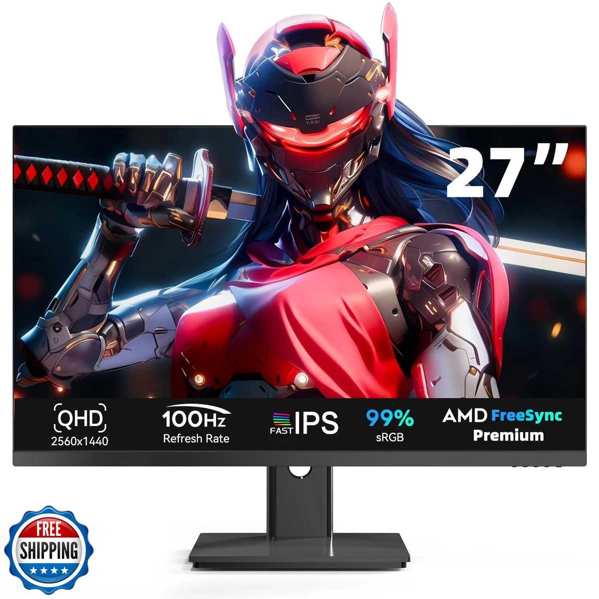Imagen 1 de Monitor Great Voell 27" IPS QHD 2K 100Hz FreeSync HDR10 | Monitor Gamer y Profesional 2560x1440