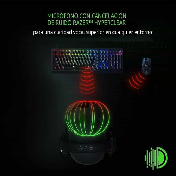 Imagen 2 de Razer BlackShark V2 X Auriculares para gamer: sonido envolvente 7.1, controladores de 1.9