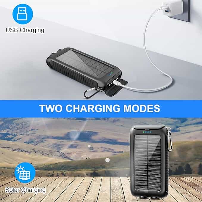 Imagen 3 de Power Bank - Cargador de teléfono solar portátil con linterna de 49800 mAh.