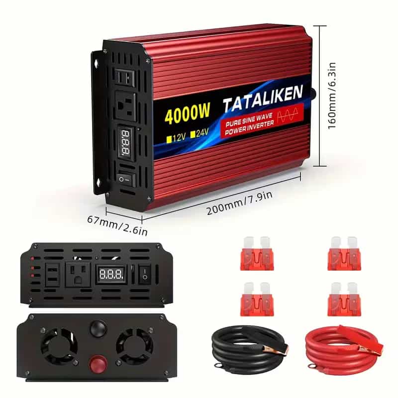 Imagen 1 de Tataliken 4000W Power Inverter 12V a 110V, Convertidor de Corriente para Auto