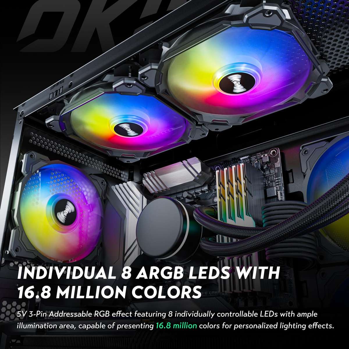 Paquete de 5 ventiladores RGB - Vista 2