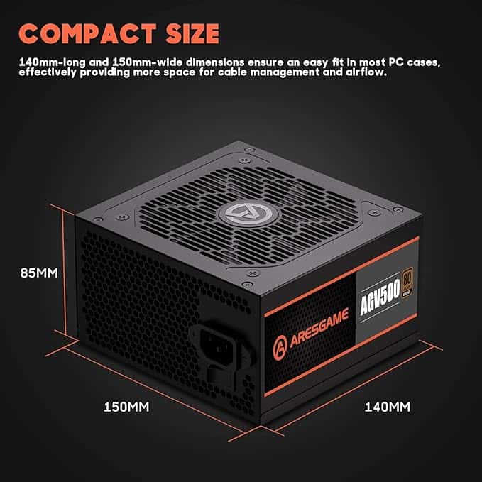 ARESGAME AGV Series 500W Fuente de Alimentación ATX 80+ Bronze (No Modular) - Vista 5