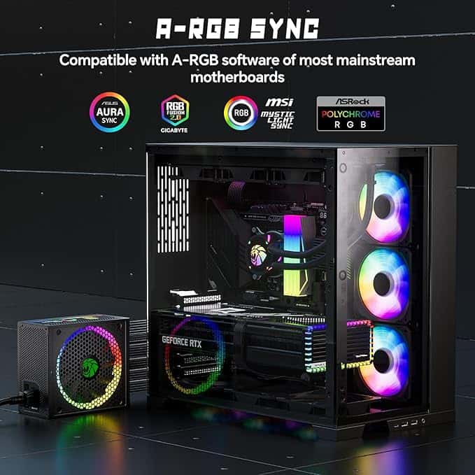 Fuente de Poder GameMax 850W 80 Plus Gold Full Modular con Iluminación ARGB Sync - Vista 4