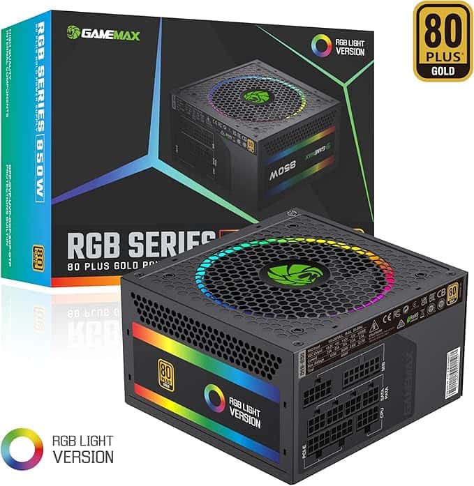 Fuente de Poder GameMax 850W 80 Plus Gold Full Modular con Iluminación ARGB Sync - Vista 2
