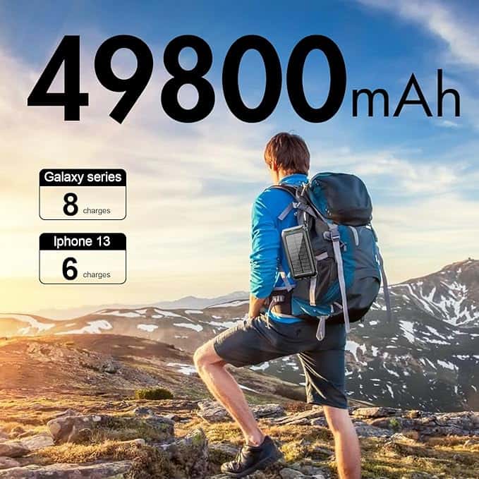 Power Bank - Cargador de teléfono solar portátil con linterna de 49800 mAh. - Vista 2