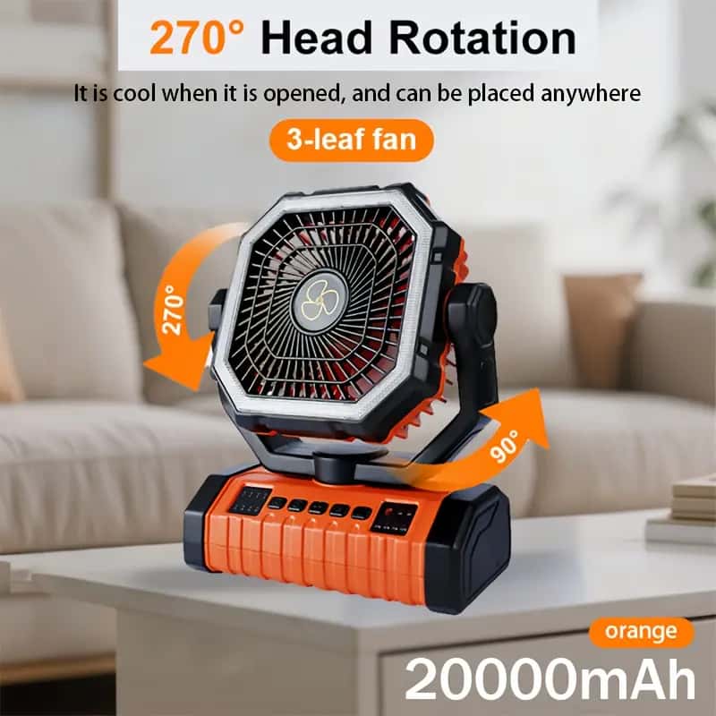 Ventilador portátil de larga duración con batería recargable - Vista 2
