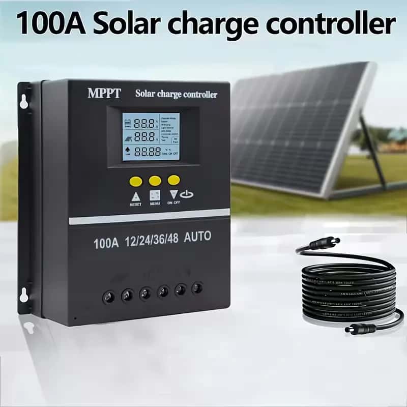 Controlador de Carga Solar MPPT 100A con Pantalla LCD