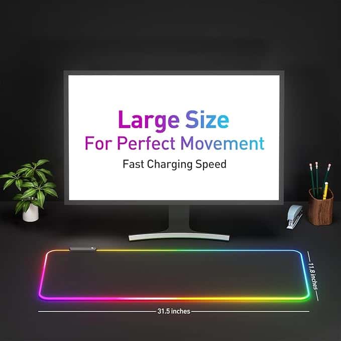 Alfombrilla de Mouse Gamer RGB XL – Tapete Extendido con 14 Modos de Iluminación LED - Vista 3