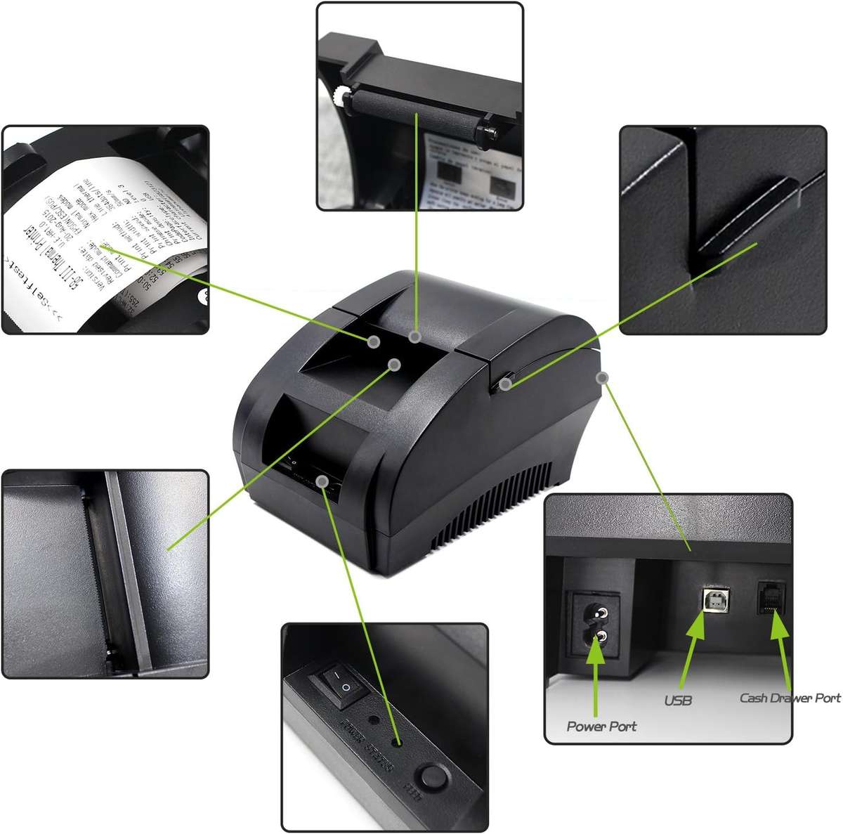 Impresora Térmica de Tickets 58mm USB Symcode MJ-5890K para Negocios y POS - Vista 5