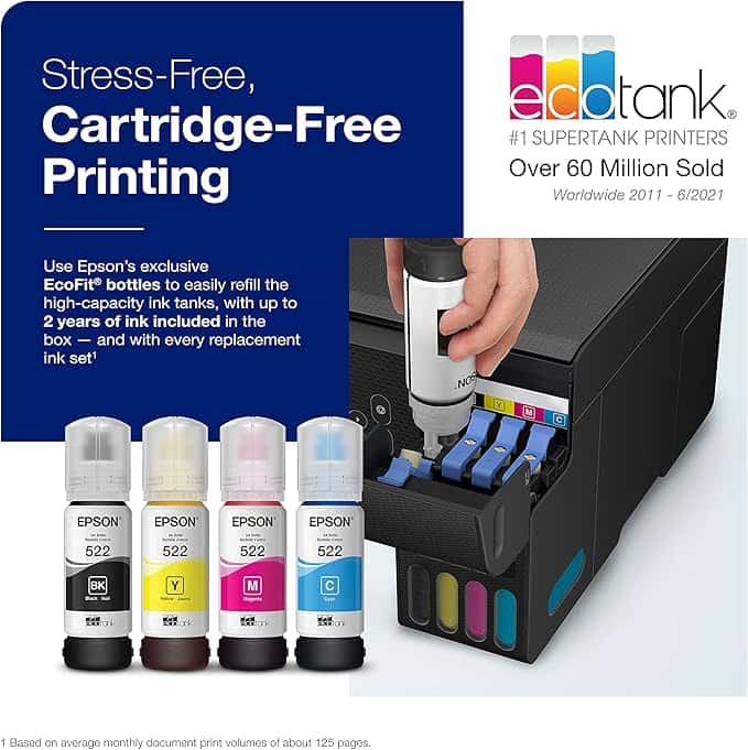 Epson EcoTank ET-2800 – Impresora Supertank inalámbrica a color, Todo-en-Uno - Vista 3
