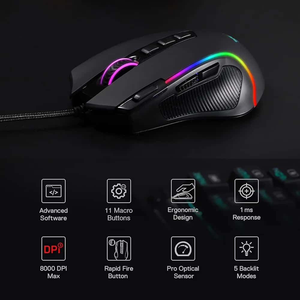 Mouse Redragon M612 Predator RGB - Vista 2