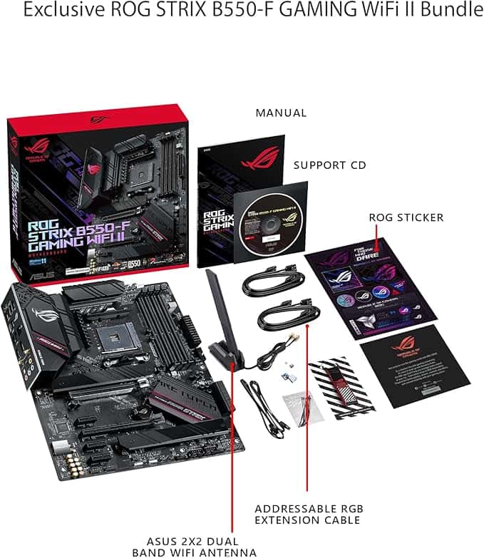 ASUS ROG STRIX B550-F Gaming WiFi II – Tarjeta Madre ATX AM4 con PCIe 4.0, WiFi 6E y Aura Sync RGB - Vista 5