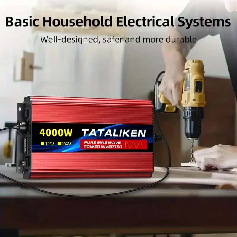 Tataliken 4000W Power Inverter 12V a 110V, Convertidor de Corriente para Auto - Vista 4