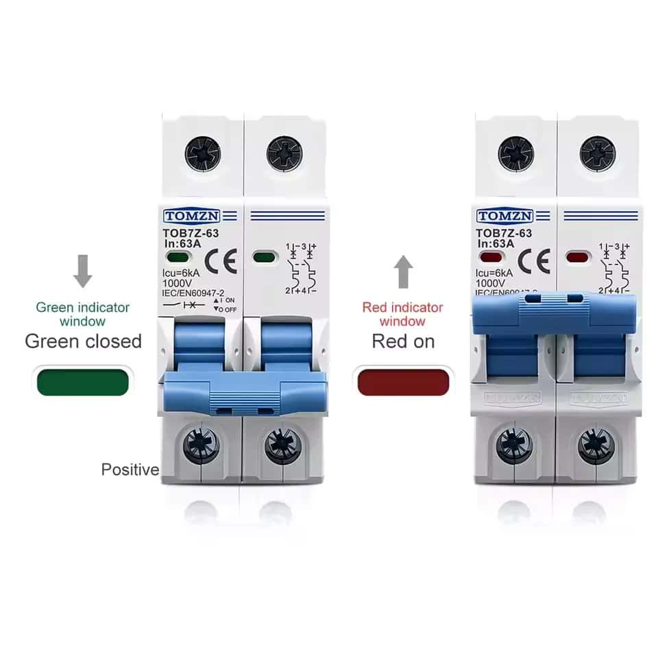Breaker DC TOMZN 2P hasta 1000V para Sistemas Solares Fotovoltaicos - Vista 2