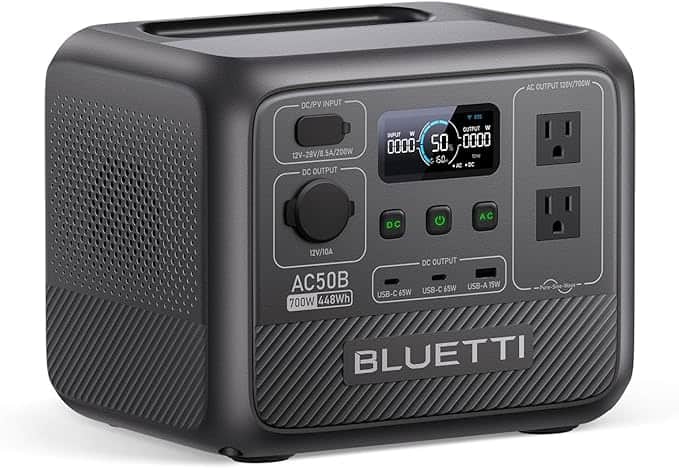 Imagen 1 de BLUETTI Estación de energía portátil AC50B, generador solar de 448 Wh.